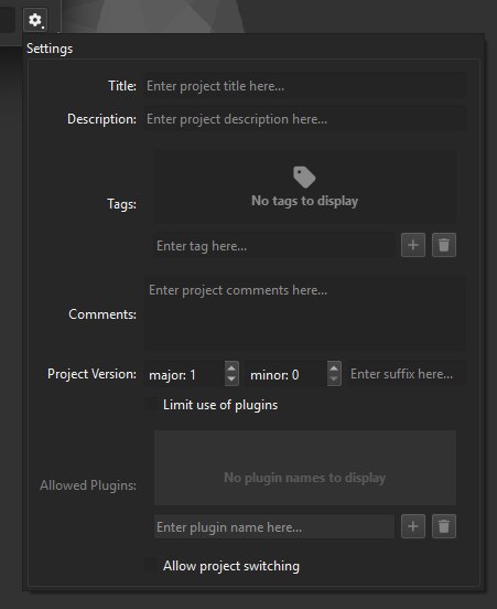 Publish project dialog advanced settings